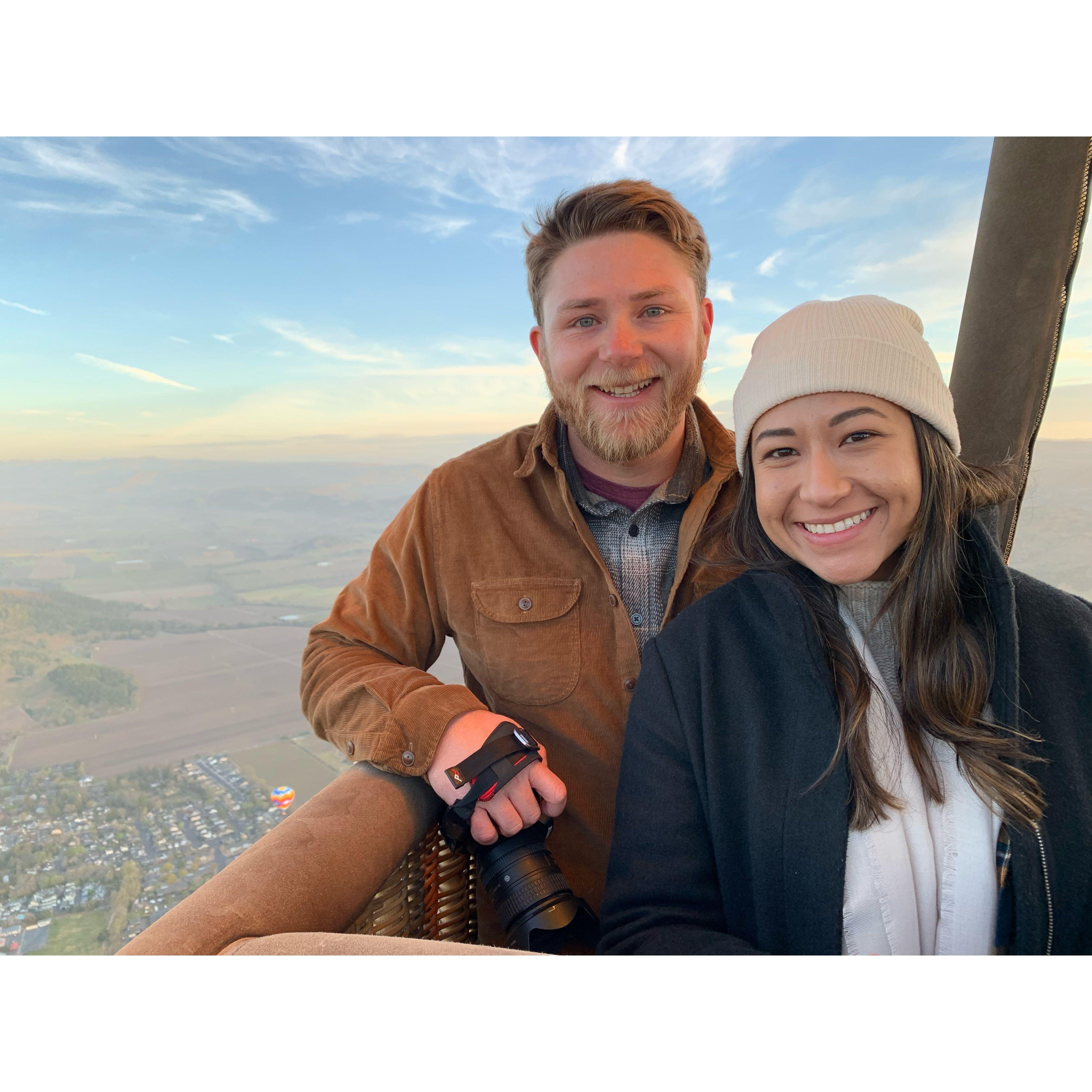 Hot air balloon ride for our 2nd anniversary!