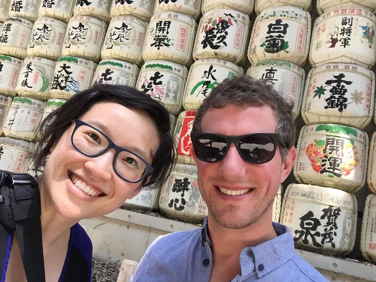 Tokyo - Barrels of Sake behind us