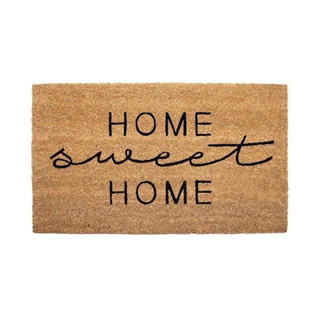 NIKKY HOME Coir Doormat Non Slip Front Door Mat with Word Home Sweet Home - 18" X 30"