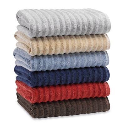 Turkish Ribbed Bath Towel in Mica Grey