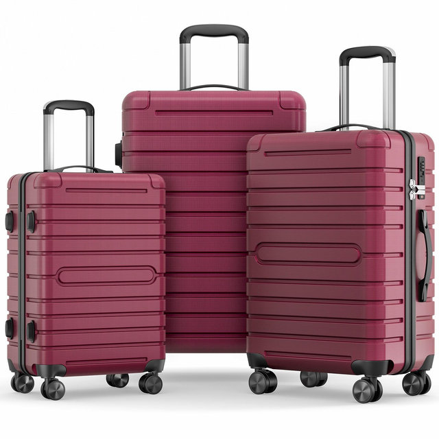 Hardside Luggage Set 3 Piece Suitcases with 360 Spinner Wheels TSA Locks ABS PC Lightweight Travel Set 20 24 28 Inch