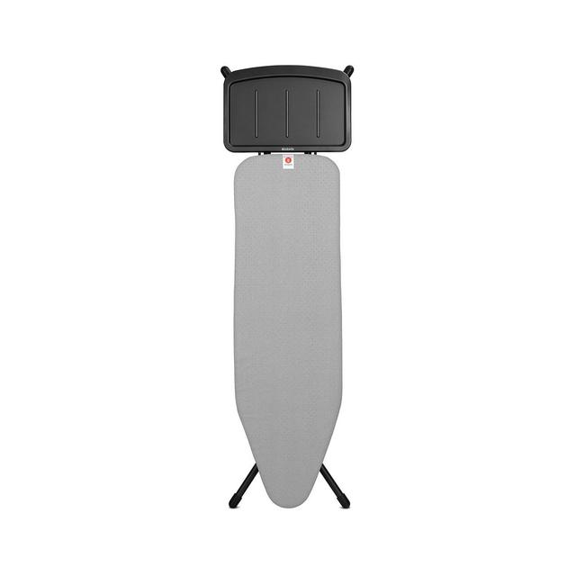 Ironing Board B, 49" x 15", 124 x 38 Centimeter - Solid Steam Unit Holder, 1" 25 Millimeter Black Frame, Metalized