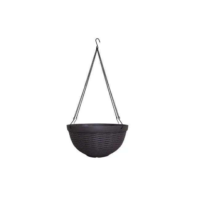 Southern Patio 12" Wicker Hanging Basket in Dark Coffee - Southern Patio