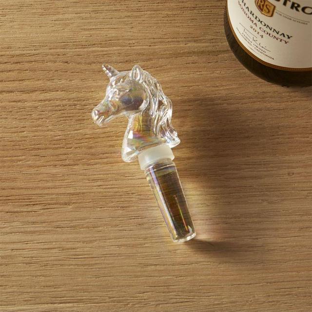 unicorn iridescent bottle stopper