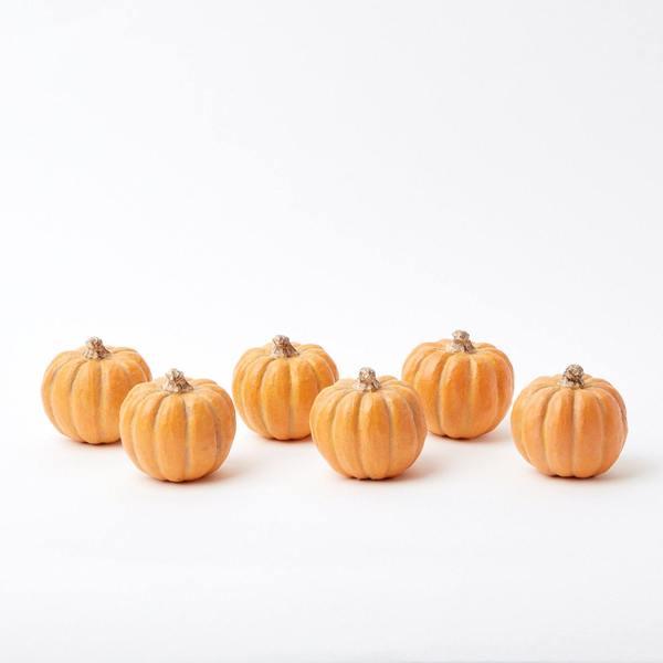 Orange Wooden Pumpkins (Set of 6)
