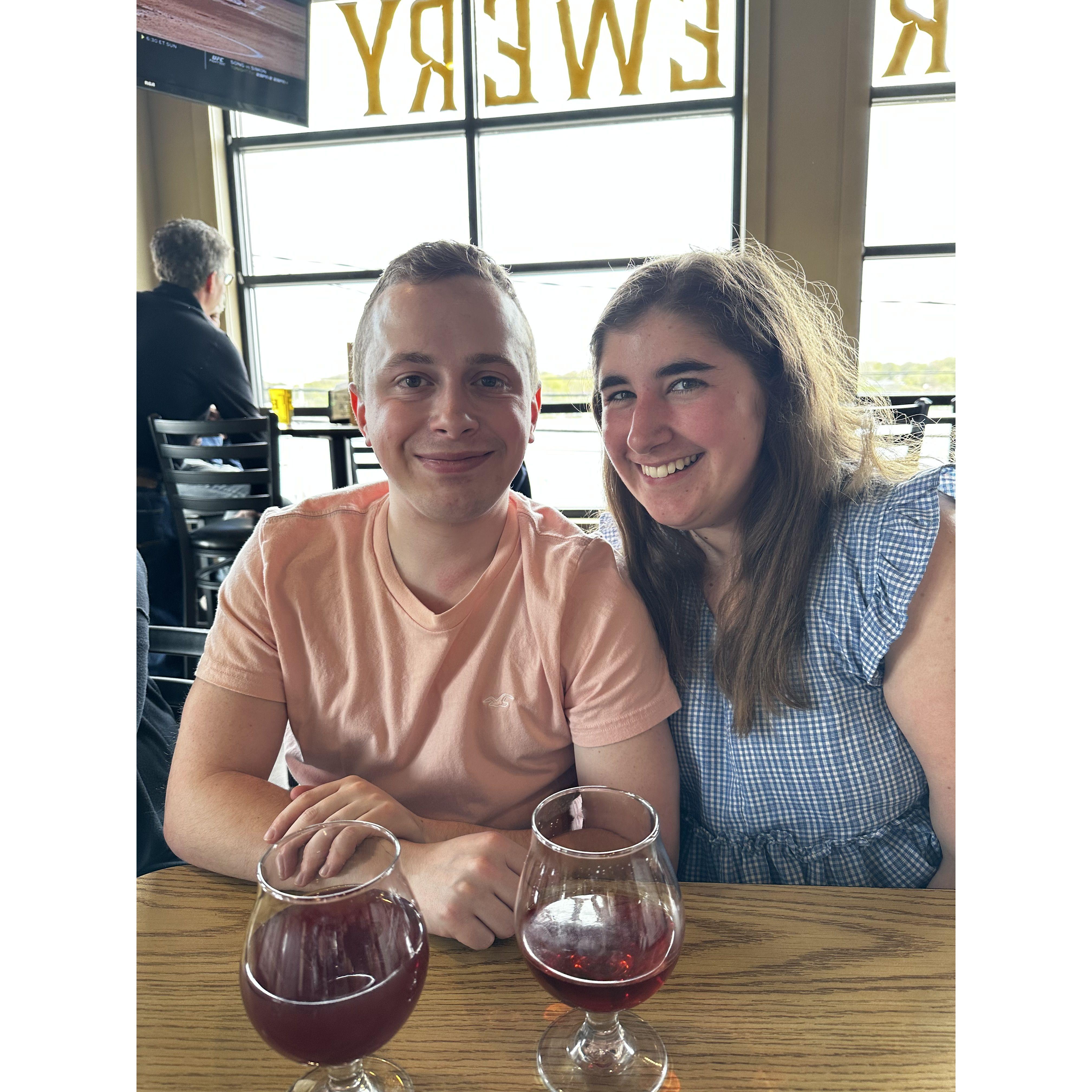 Claire meeting Dylan's parents and friends. LeClaire IA, Spring 2023.