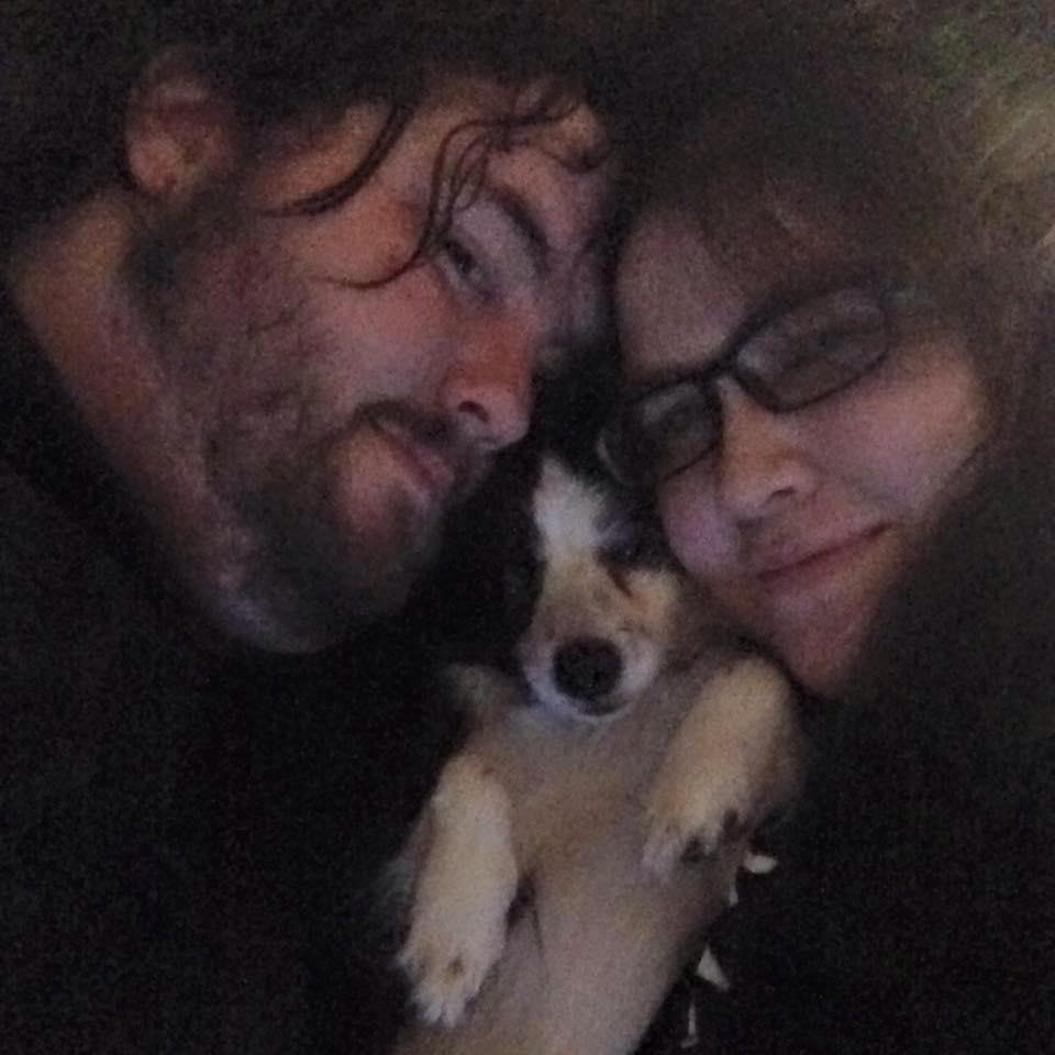 Cuddling our first fur-baby, Emma.