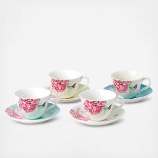 Miranda Kerr Everyday Friendship Assorted Tea Cup & Saucer, Set of 4