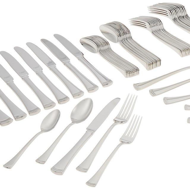 Lenox Portola 65-Piece Flatware Set, 10.00 LB, Metallic