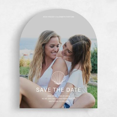 White Arch Wedding Save the Date - Waterview Photo