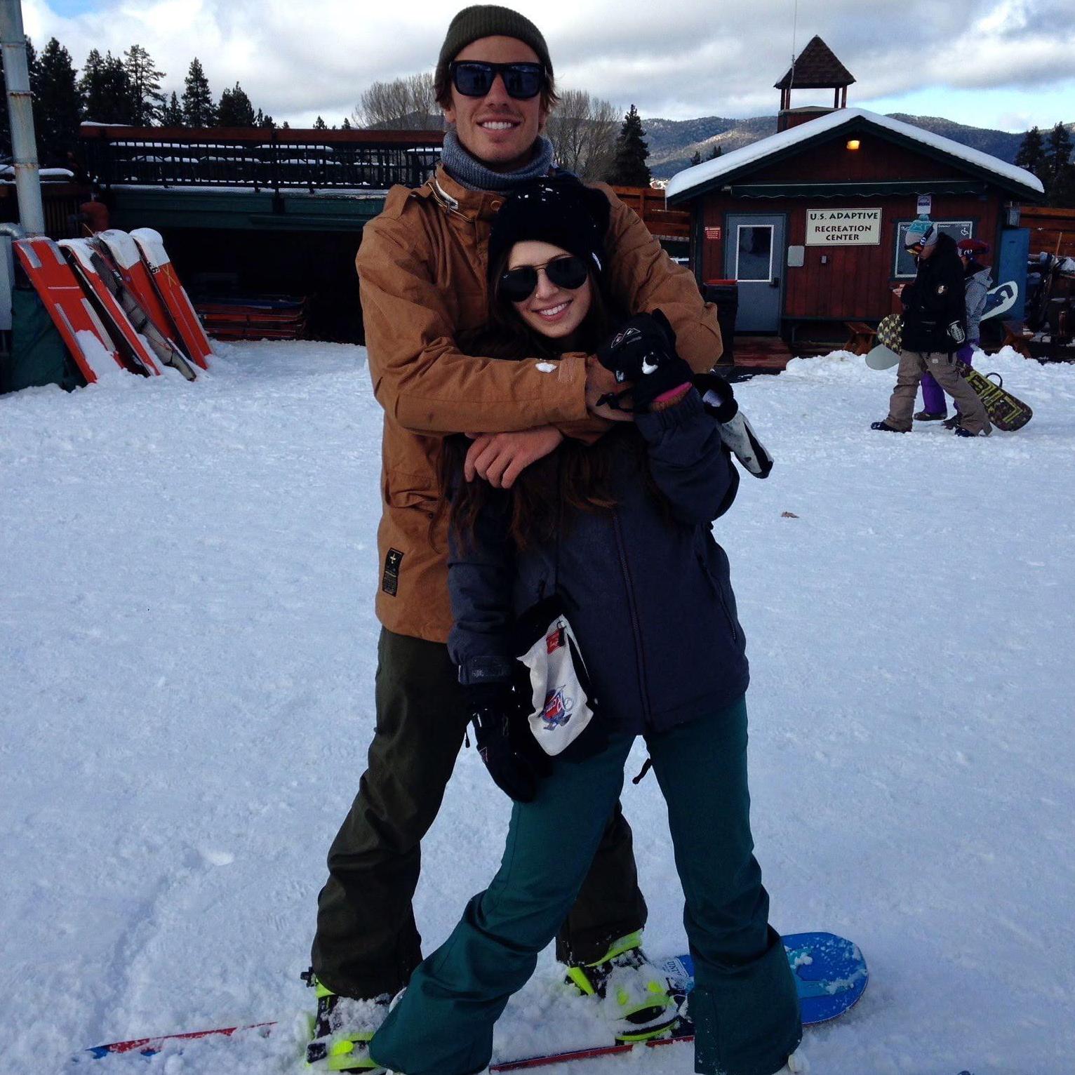 Sam taught me how to snowboard and we are still friends!