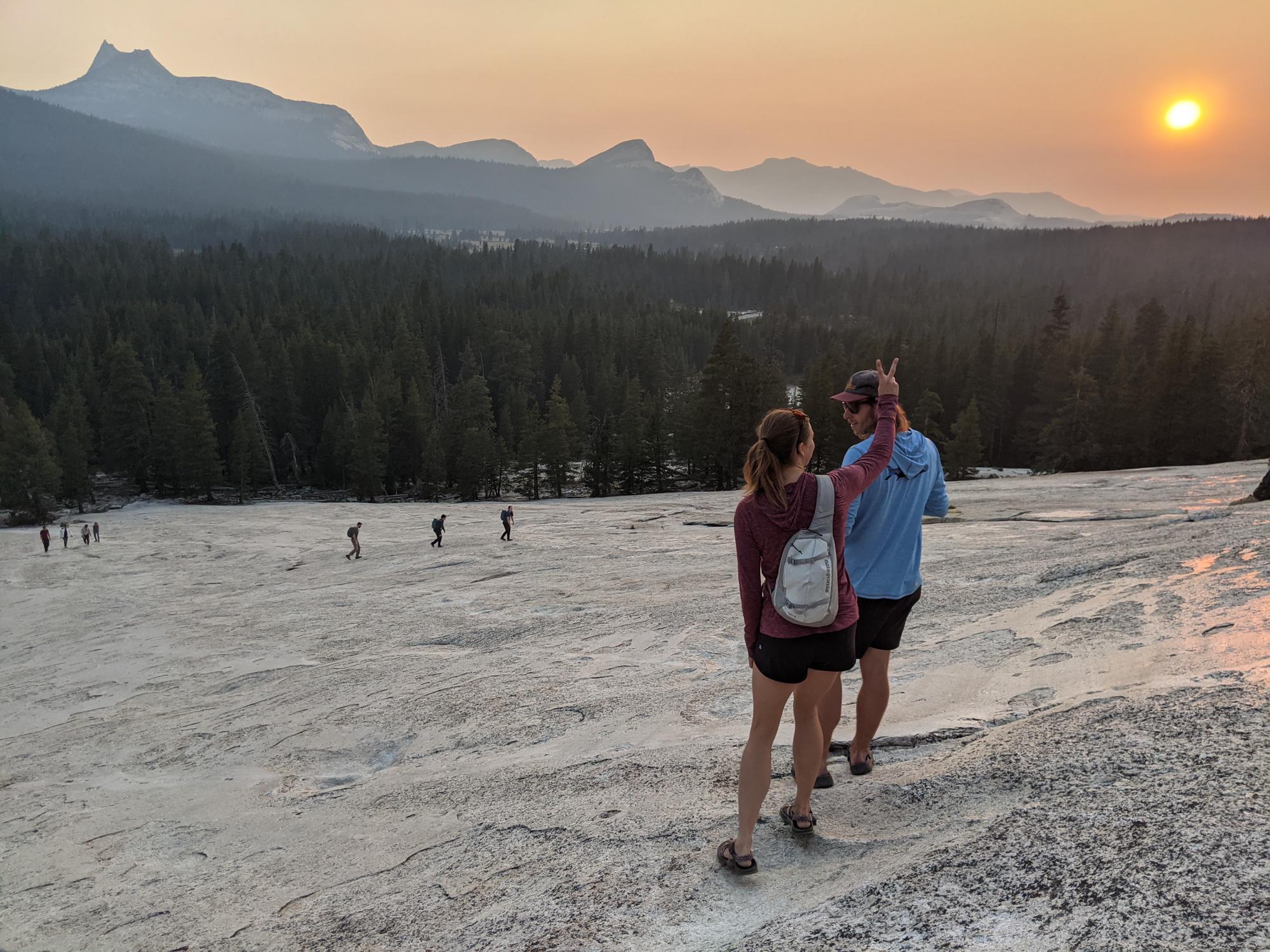 Watching a smokey sunset over Tuolumne Meadows
Yosemite 2021