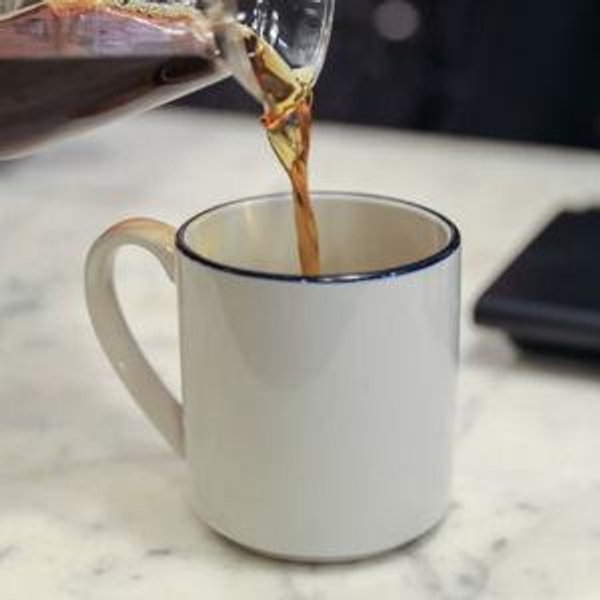 Made In Cookware - Set of 4 - Coffee Mug Set - White With Navy Rim