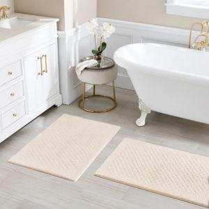 Charisma Drylon Diamond Bath Rugs, 2-pack, Ivory