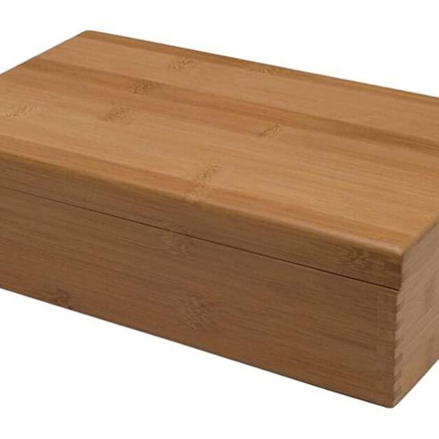 Lipper International 8188 Bamboo Wood Tea Box with 8 Compartments, 12-3/8" x 7-3/8" x 3-3/5"