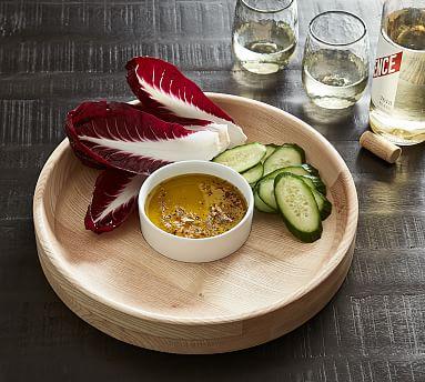 Ash Wood Chip &amp; Dip Serving Tray