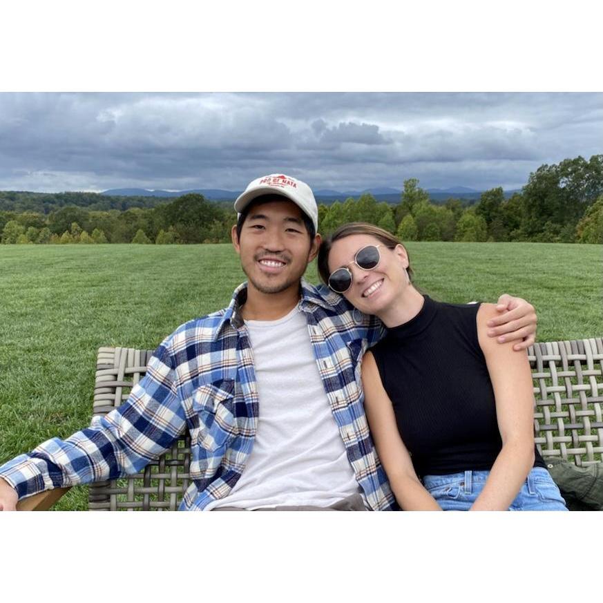 Enjoying some wine at Mount Ida in Scottsville, VA