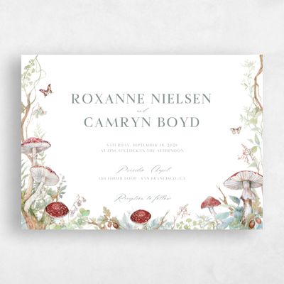 White Wedding Invitation - Eden Landscape