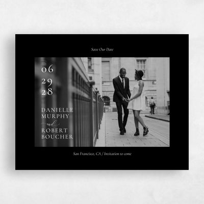 Black Wedding Save the Date - Barnell Landscape