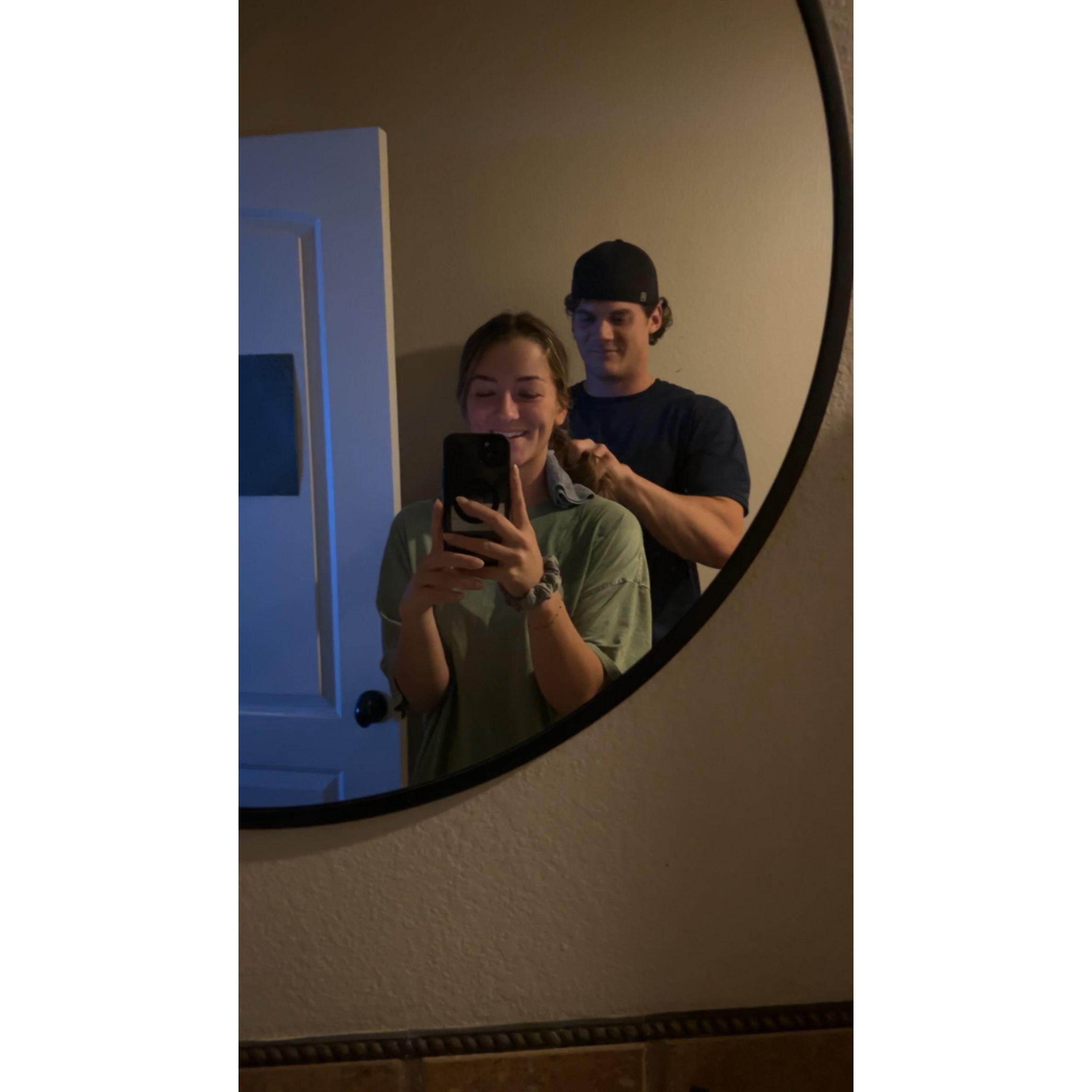 Braiding my hair when i was sick:')