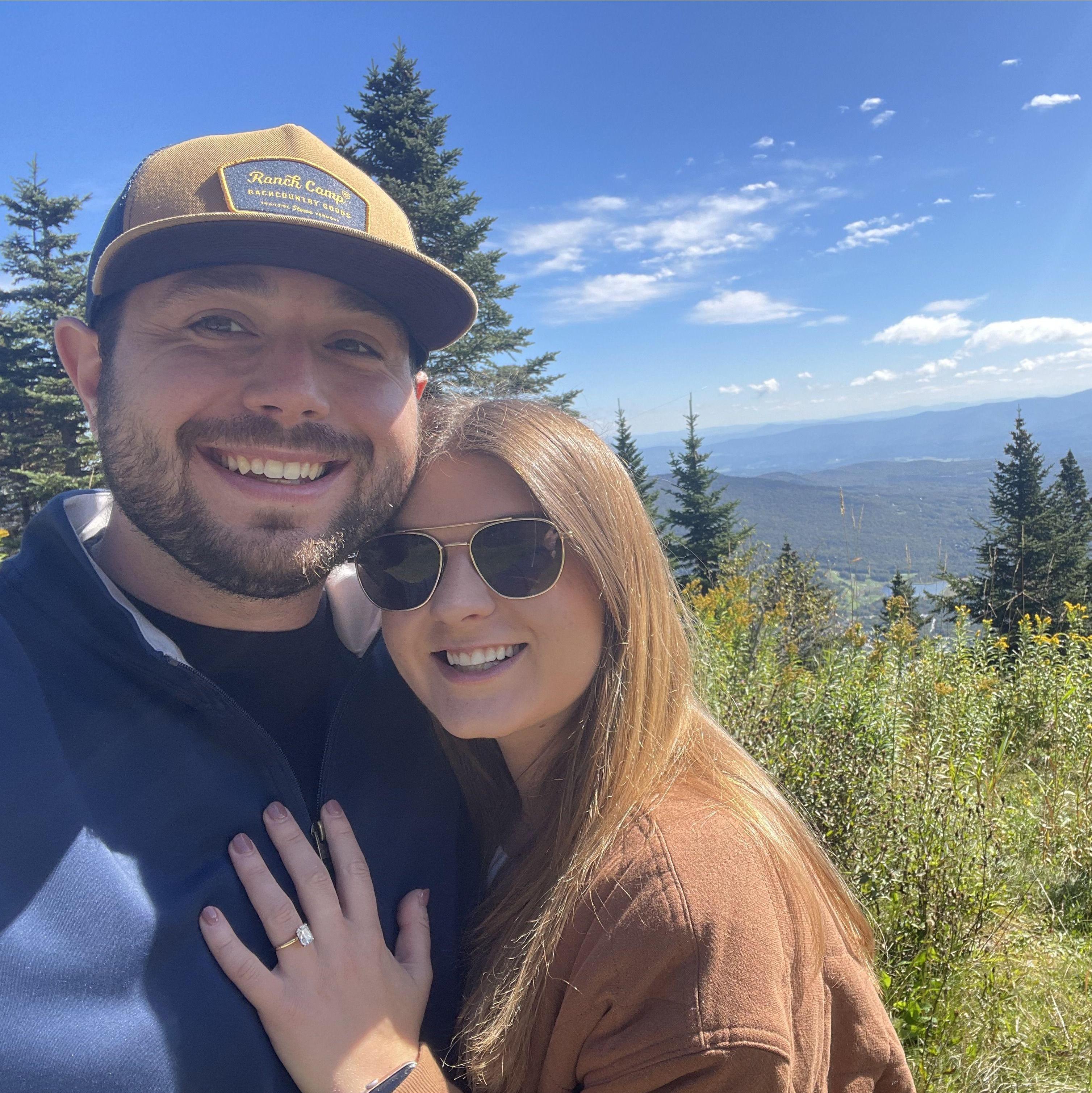 The day after we got engaged in Stowe, VT