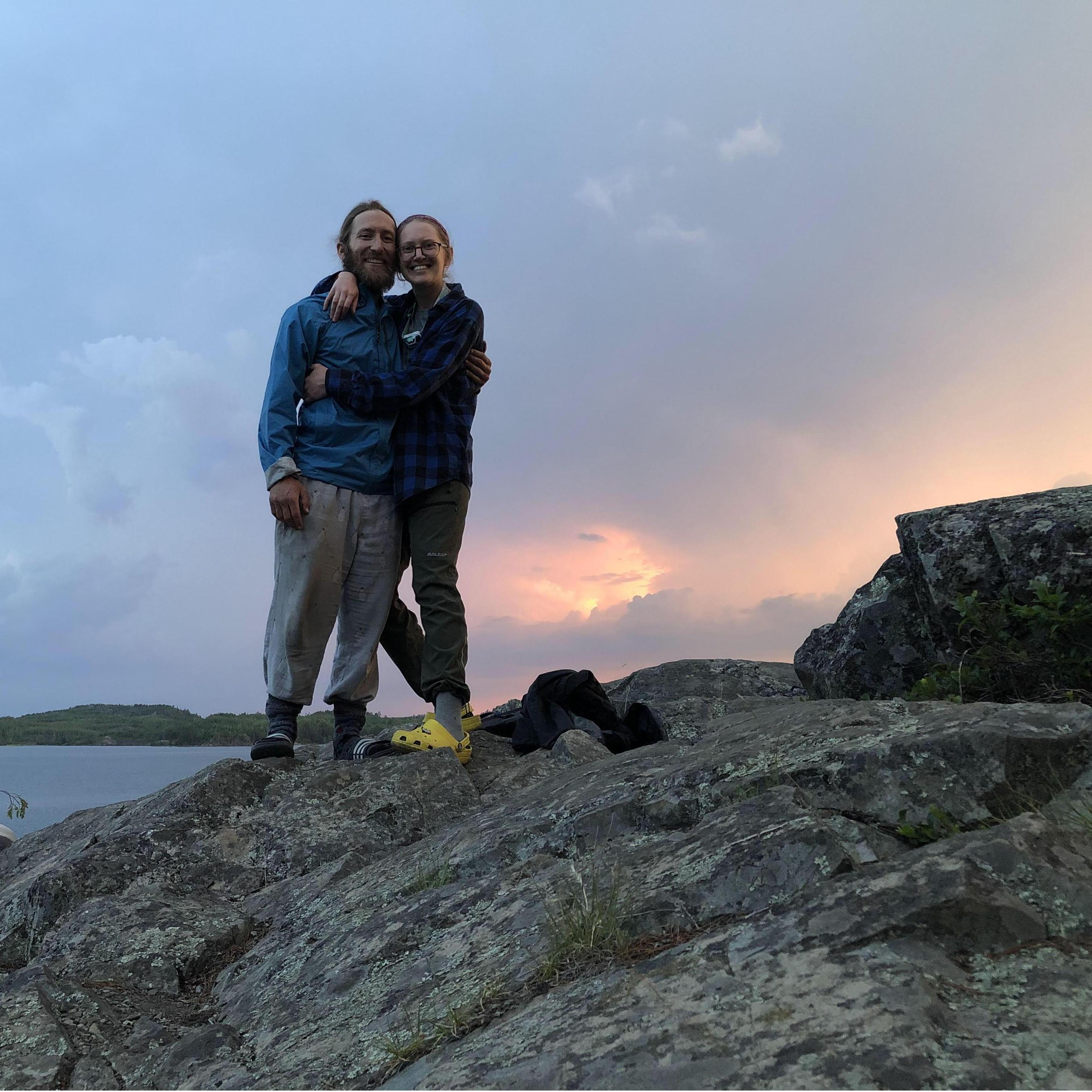 WE'RE ENGAGED!! 'Proposal Rock' on Knife Lake.