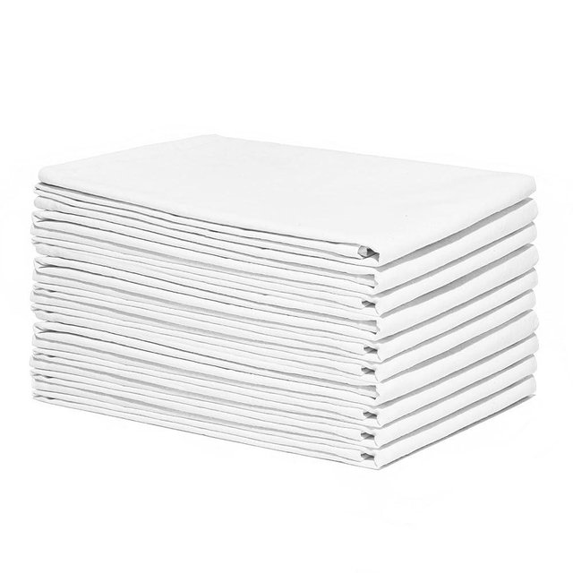 Organic Cotton White Dish Towels - 10 Pack Quick Drying White Kitchen Towels - Lint-Free White Organic Cotton Dish Cloths - Extra Large Highly Absorbent Blank White Tea Towels - 27"x27" (White)