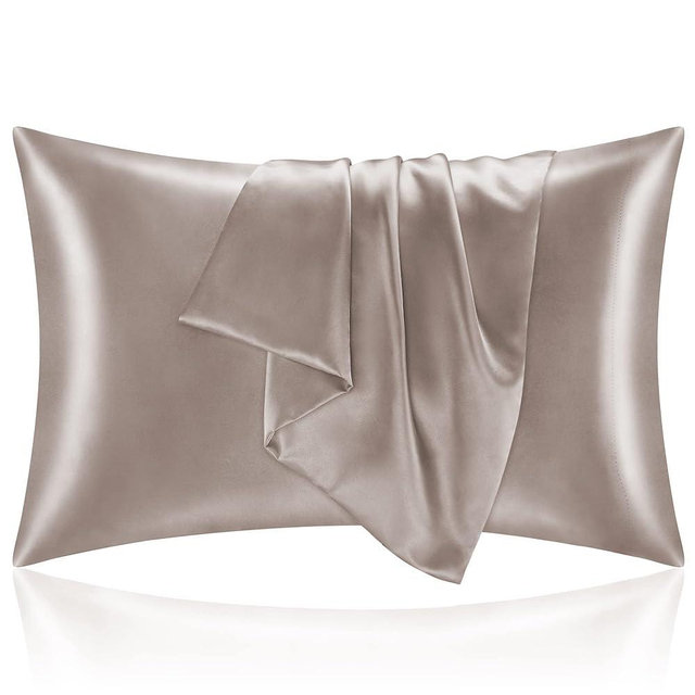 BEDELITE Satin Pillowcase for Hair and Skin, Queen Pillow Cases Set of 2 Pack, Super Soft Silky Rose Taupe Pillow Case with Envelope Closure (20x30 Inches)