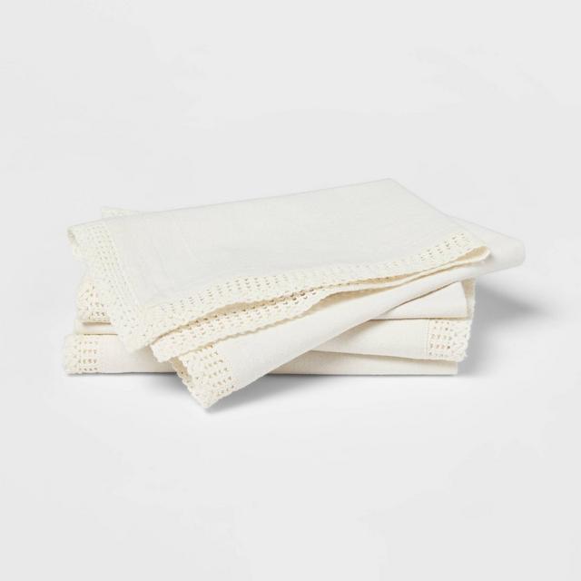 4pk Cotton Floral Napkins - Threshold™ designed with Studio McGee
