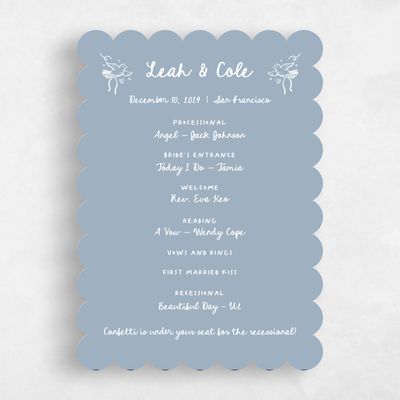 Blue Scalloped Wedding Program - Gilda