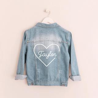Personalized Heart Denim Jacket