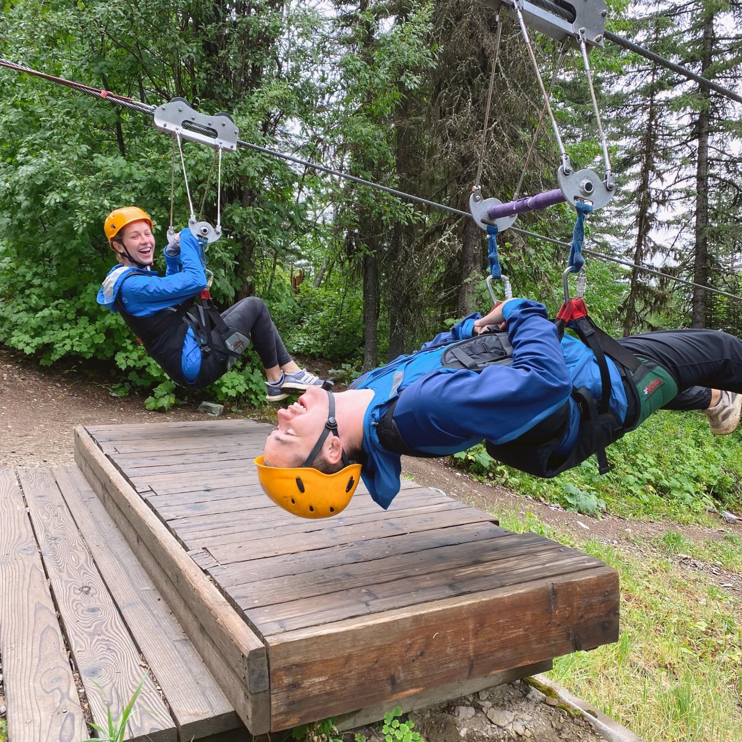 Zip lining in Montana! Spent a week visiting Talya’s Nana & Papa at their home in Whitefish.