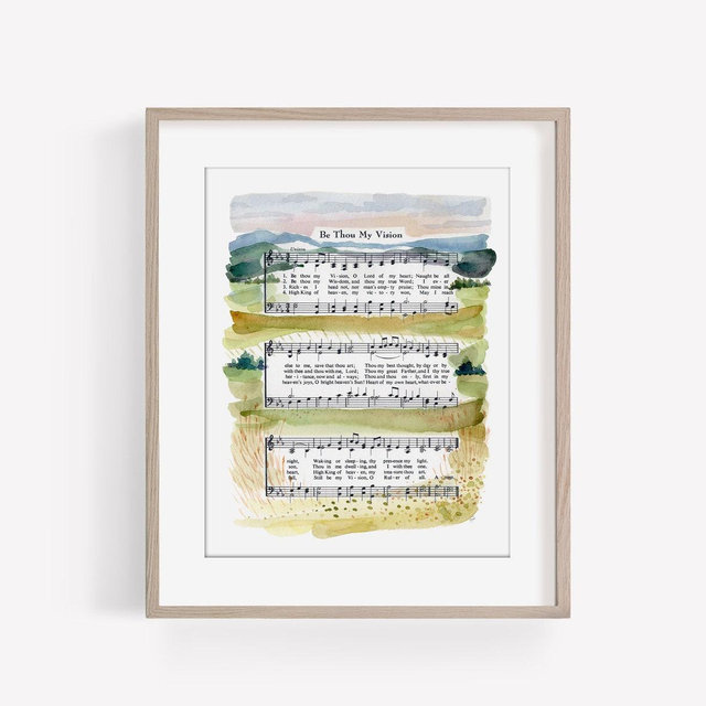 Watercolor Hymn Art Print “Be Thou My Vision” Landscape