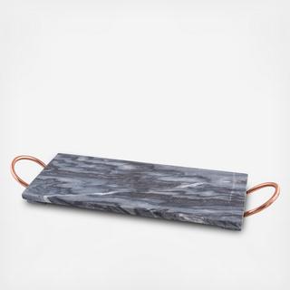 Marble Tray with Copper Handles