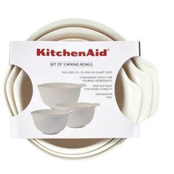 KitchenAid 3-Piece Nesting Plastic Mixing Bowls Set