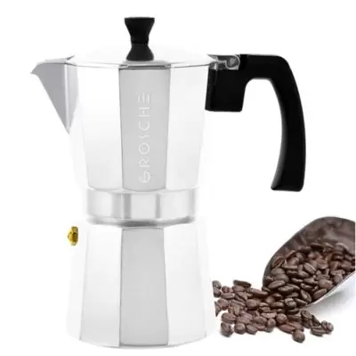 Grosche Stove Top 6-Cup Espresso Coffee Maker in Silver