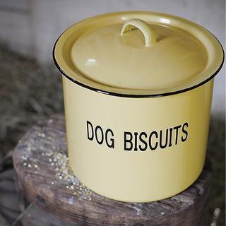 Enamel Metal Dog Biscuits Container with Lid