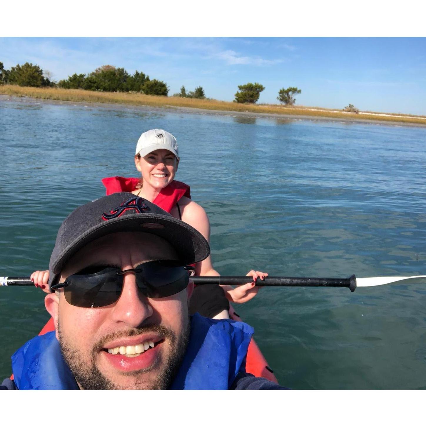 Kayaking on Thanksgiving in North Carolina, 2019