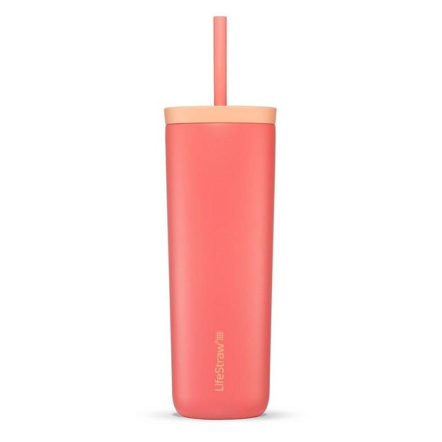 LifeStraw 18oz Go Series Water Filter Tumbler Apricot Pink