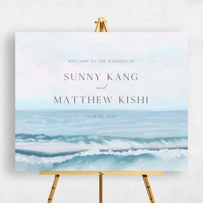 Blue Summer Wedding Sign - Clearwater Landscape