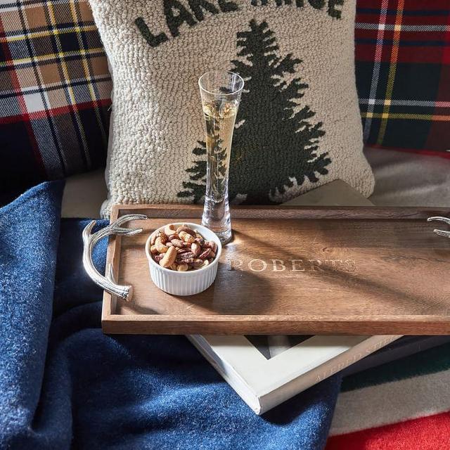 Wood Antler Tray - Personalized