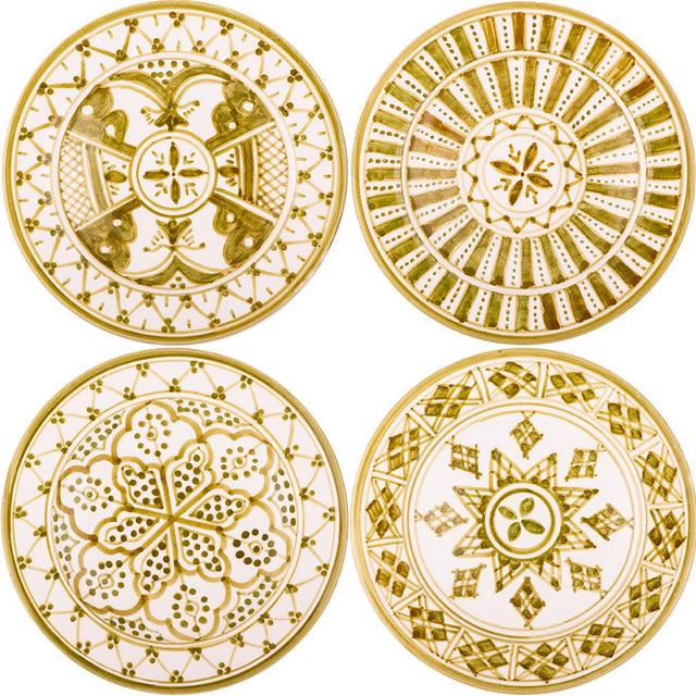 SAFI APPETIZER plates set of 4 (Color: Olive)