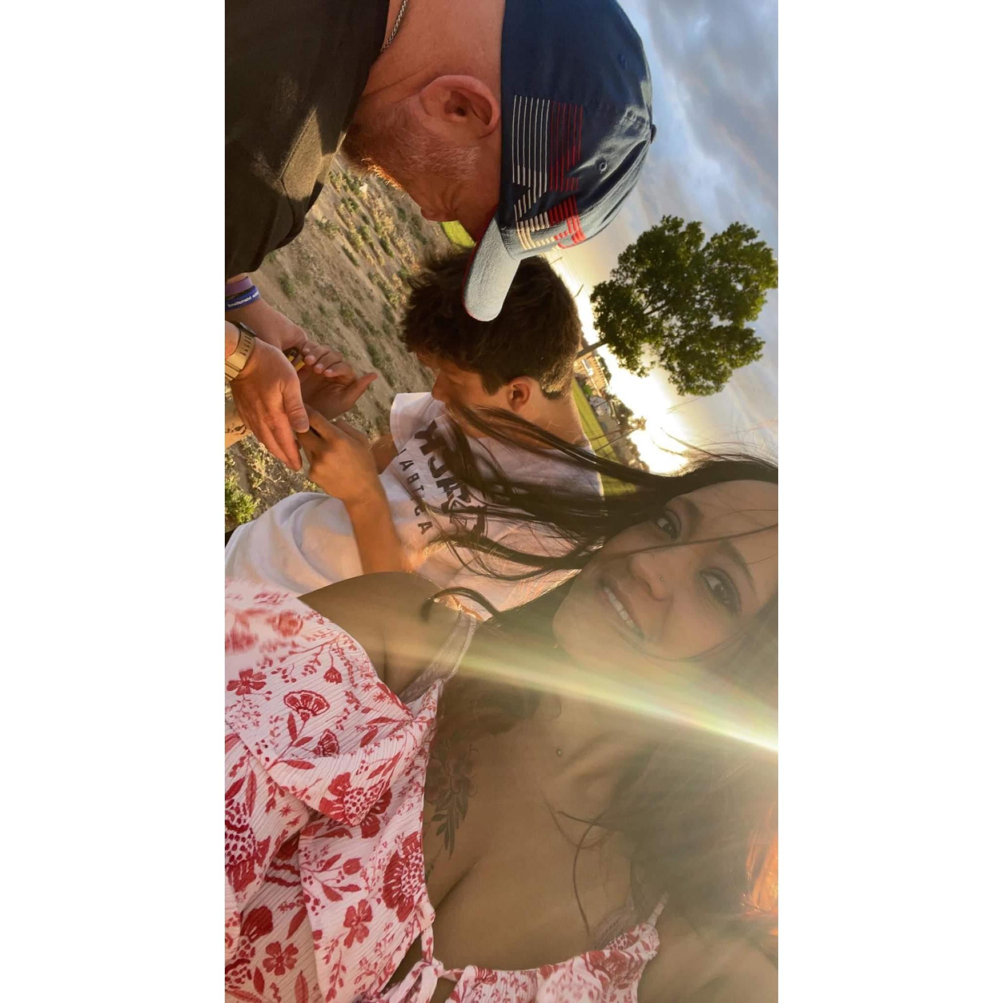 Justin bonding with Anthony over bottle rockets.