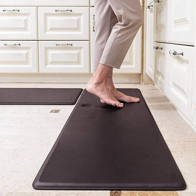 Kitchen Rugs and Mats Kitchen Mat Set of 2 Anti Fatigue Standing Mat for Kitchen, Office, Laundry Room and Stand-up Desks