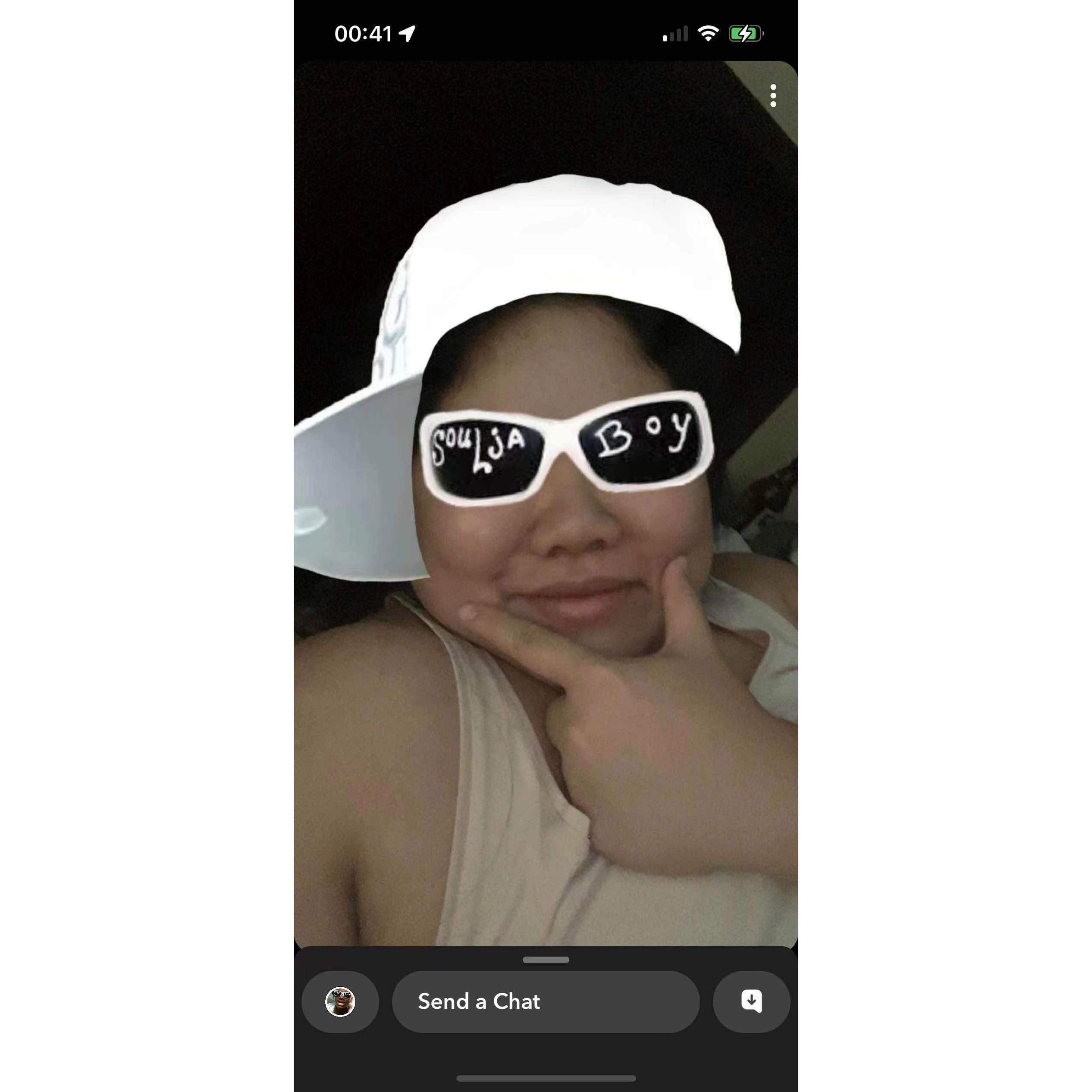 Mari trying out Snapchat for the first time