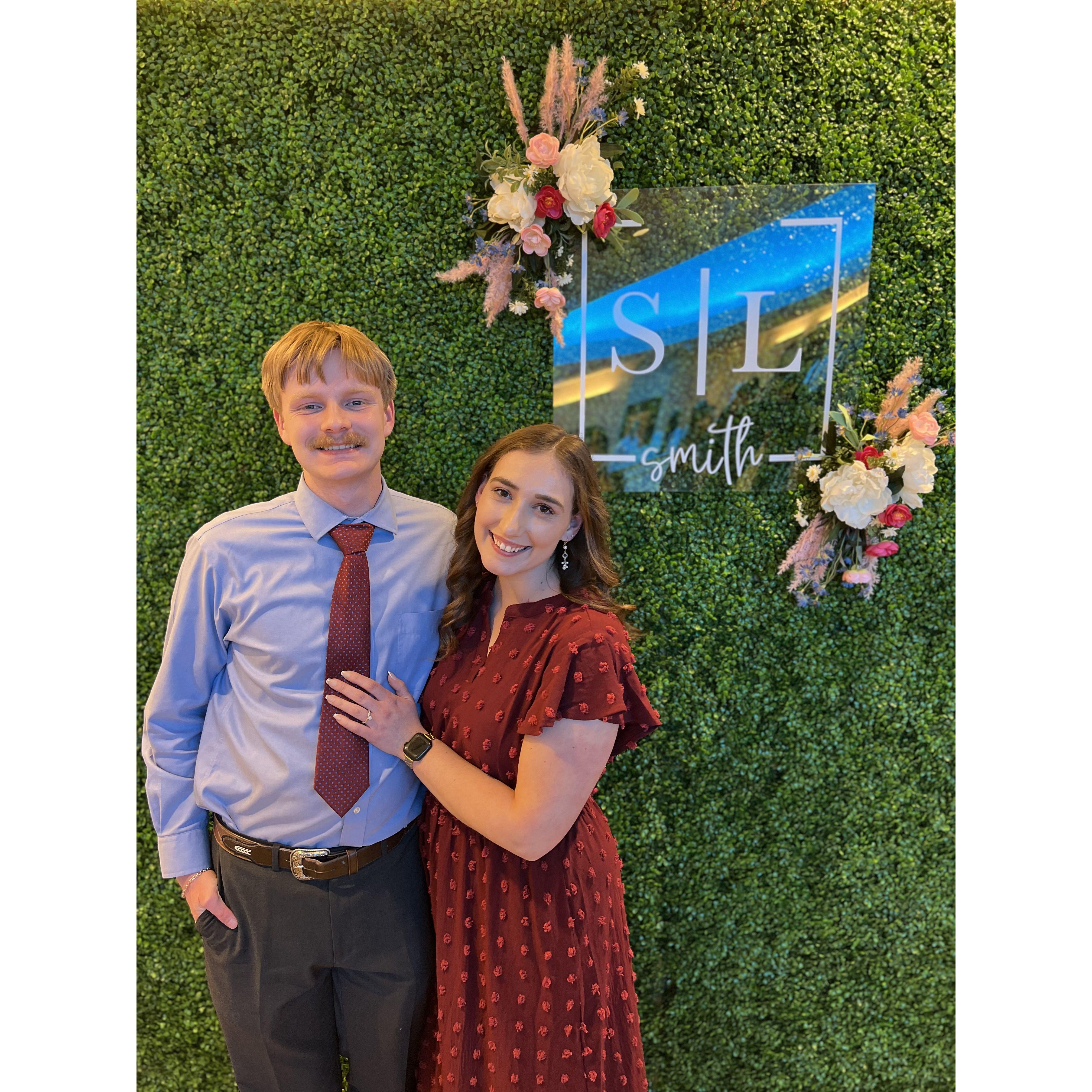 At Sam & Leah's wedding, who will soon be standing with us at our wedding!
