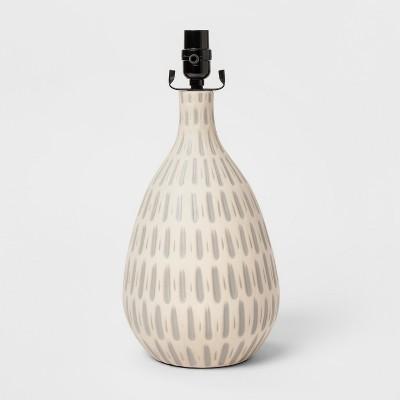 Large Retro Pattern Ceramic Table Lamp Base Beige/Gray - Project 62&#8482;