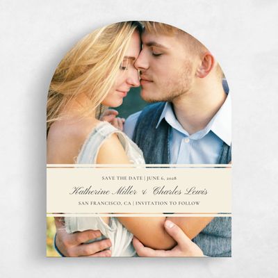 Beige Arch Wedding Save the Date - Abbey Banner
