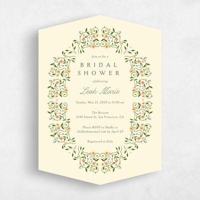 Yellow Diamond Wedding Wedding Shower Invitation - Oriel Portrait
