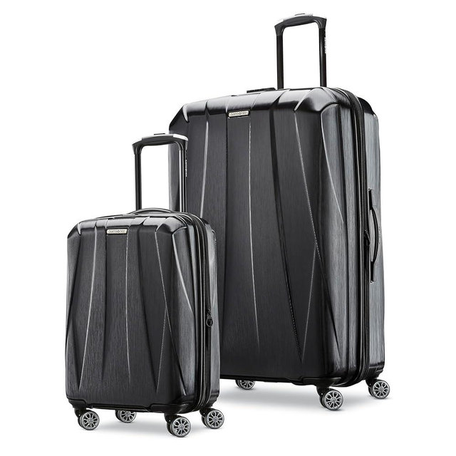 Samsonite Centric 2 Hardside Expandable Luggage with Spinners, Black, 2-Piece Set (20/28)